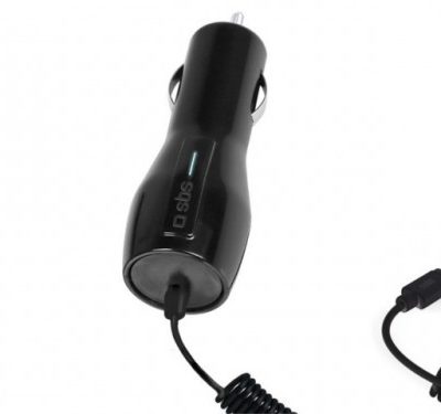 SBS ŁADOWARKA SAMOCHODOWA ZAPALNICZKA 12V/24V-> MICRO USB 5V 2.1A CZARNA
