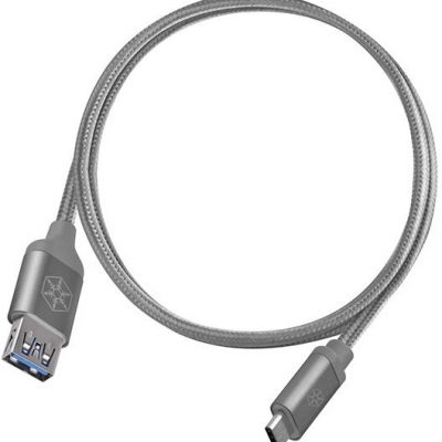Silverstone SST-CPU05C-500 obustronny kabel USB Type-C do USB Type-A, 0.5m, grafitowy