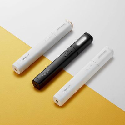 SPIGEN KIJ DO SELFIE SPIGEN S550W Z LAMPĄ LED SELFIE STICK ANGEL RING WHITE 15361