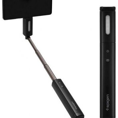 SPIGEN KIJ DO SELFIE SPIGEN S550W Z LAMPĄ LED SELFIE STICK MIDNIGHT BLACK 15362