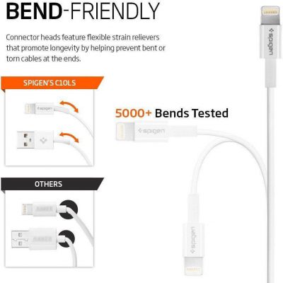 SPIGEN SPIGEN Kabel USB MFI LIGHTNING 1m biały 13056