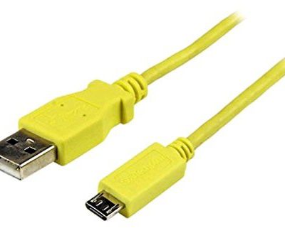 StarTech Startech 1 m USB zapewnia czas pracy do Slim Micro USB Mobile kabla ładującego-synchronizującego smartfonów/tabletów, żółty