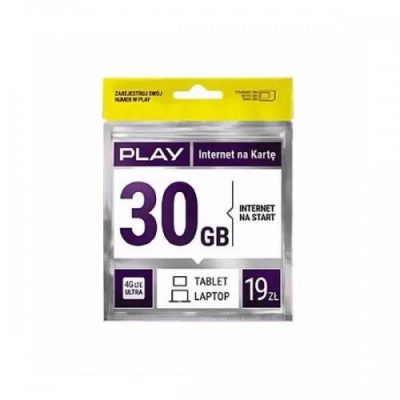 Starter PLAY INTERNET NA KARTĘ 19PLN 30GB MULTI
