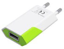 Techly Ładowarka sieciowa slim USB 230V-5V 1A biało-zielona