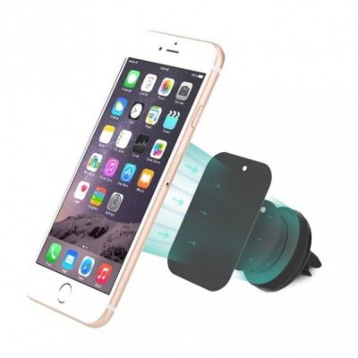 Techly Uchwyt samochodowy magnetyczny na telefon kratki czarny 022298