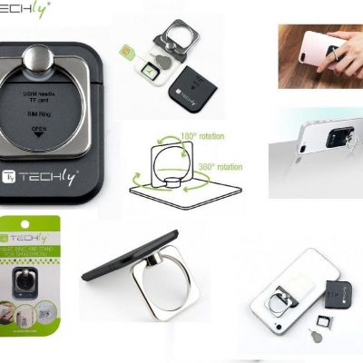 Techly Uchwyt Uchwyt RING HOLDER do telefonu Black 102680