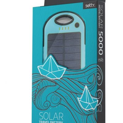 TelForceOne Power bank solarny Setty 5000 mAh niebieski GSM036555