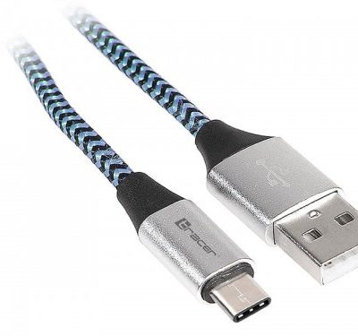 Tracer Kabel USB 2.0 Type-C A męski - C męski 1,0m czarno-niebieski