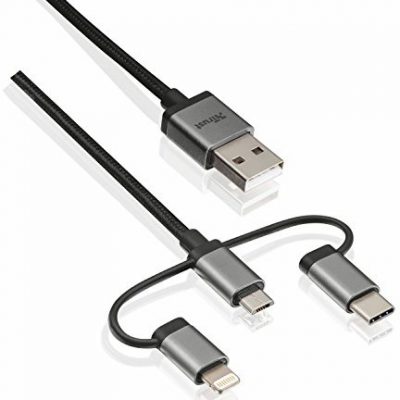 Trust 22693 3-W-1 kabel USB do ładowania i synchronizacji, 1 m Czarny 22693