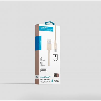 TTec kabel aluminiowy micro-USB 1,2m złoty