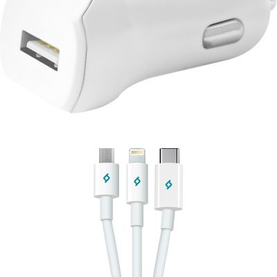 TTec Speedcharger Ładowarka samochodowa USB 2.1A micro USB+lightning+USB-C
