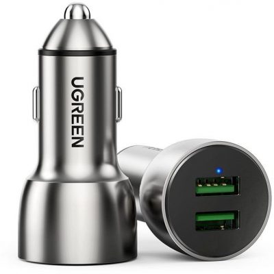 Ugreen Ugreen ładowarka samochodowa 2x USB Quick Charge 3.0 36 W 3 A szary (CD213 60713) - USB Typ A (żeński) CD213 60713