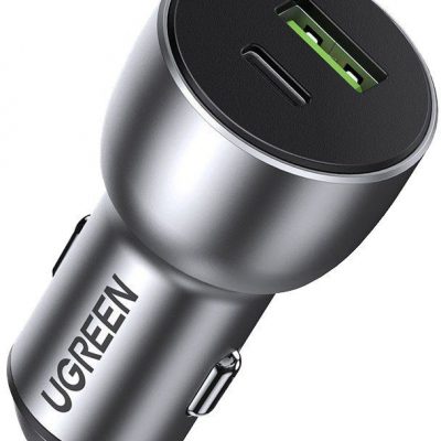 Ugreen Ugreen ładowarka samochodowa USB / USB Typ C Quick Charge 3.0 Power Delivery 36 W 3 A szary (CD213 60980) - USB Typ A (żeński) USB Typ C (męski) CD213 60980