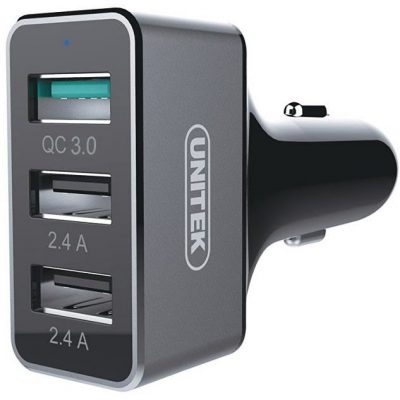 Unitek Samochodowa 2xUSB 2.4A + QC 3.0 42W Y-P530C