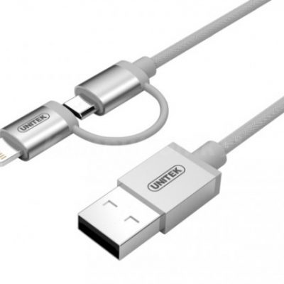 Unitek USB Lightning/micro USB 1.0m srebrny (Y-C4031SL)