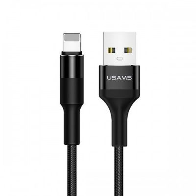 USAMS Kabel pleciony U5 2A lightning 1,2m czarny US-SJ220