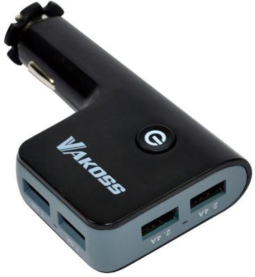 Vakoss Ładowarka samochodowa TP-3284UK 4xUSB 6,8A Czarny