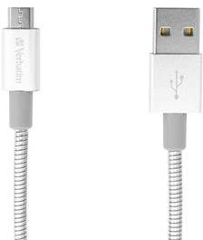 Verbatim Kabel Sync & Charge MicroUSB 30cm nerezová ocel 48866) Srebrny