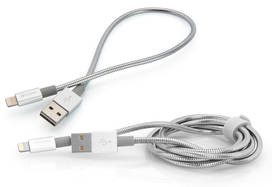 Verbatim Kabel USB/Lightning 1m + 0,3m 48873) Srebrny