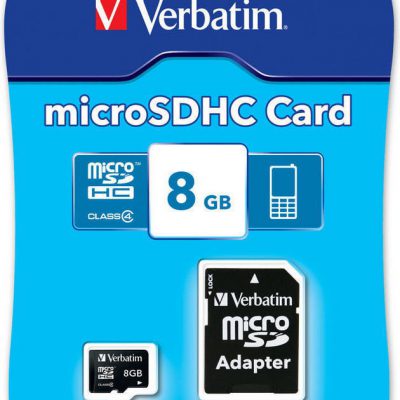 Verbatim MicroSDHC Class4 (+ adapter) 8GB (43967)