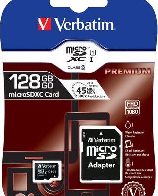 Verbatim microSDXC 128 GB Class 10 + adapter (44085)