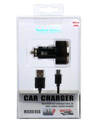 WG Ładowarka samochodowa USB 1A) + kabel micro USB