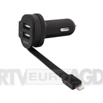 Xqisit Car Charger 6A Dual USB+Lightning czarny 20426