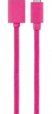 Xqisit Cotton Cable USB C 3.0-USB A różowy 30122