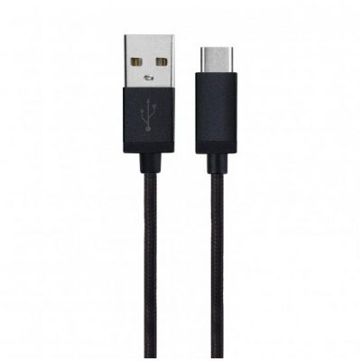 Xqisit Kabel Sznurkowy antysplątaniowy USB-C Typu C 180cm CZARNY TWORZYWO SZTUCZNE 40662