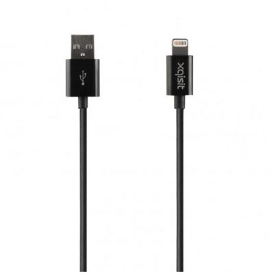 Xqisit Kabel USB Charge & Sync Lightning 100cm CZARNY TWORZYWO SZTUCZNE (40281)