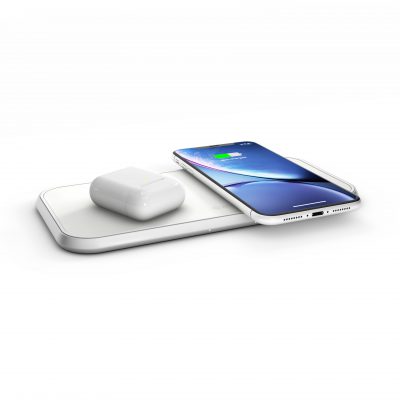 Zens Dual Aluminium Bezprzewodowa Ładowarka 2x 10W do Dwóch Urządzeń (White)