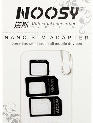 Zestaw adapterów do kart SIM + igła do szufladki telefonu - czarny AD000000NSMSBLK00