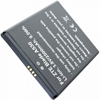 ZTE AccuCell AccuCell Akumulator 2500 mAh pasujący do Blade A530 Li-ion, 3,8 V 9,5 Wh, Li3826T43P4h705949 31196